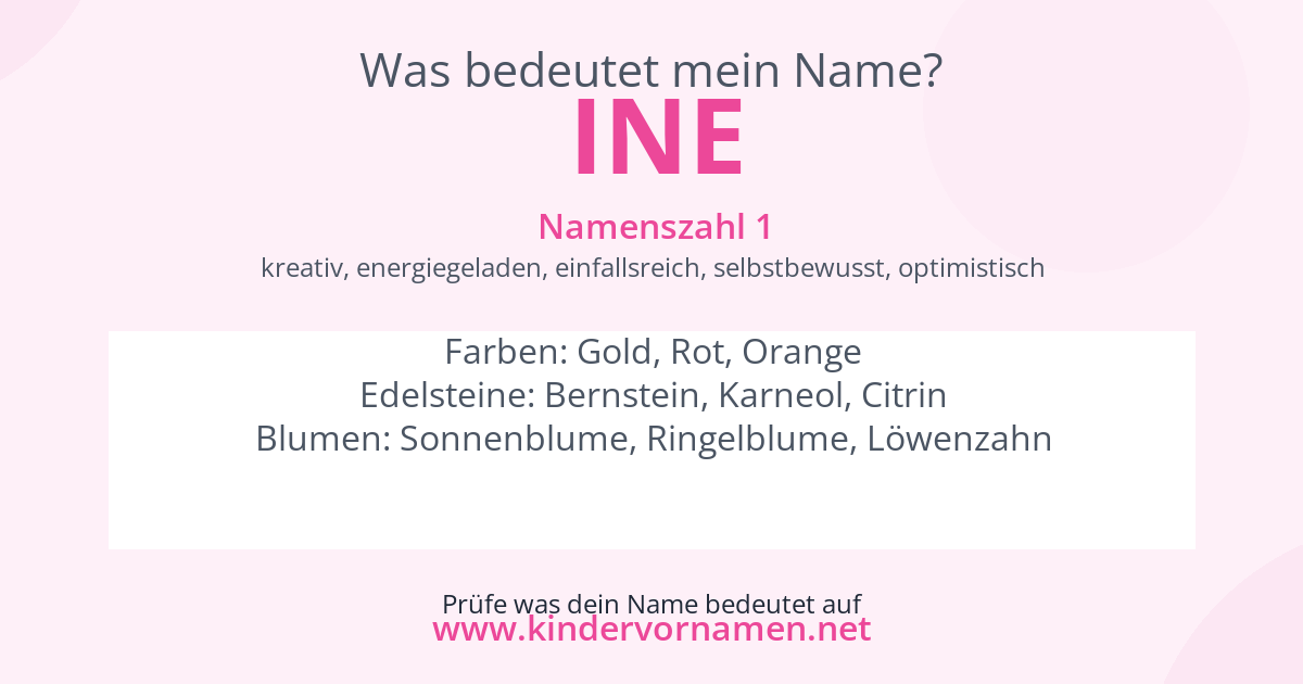 Was bedeutet der Name Ine?