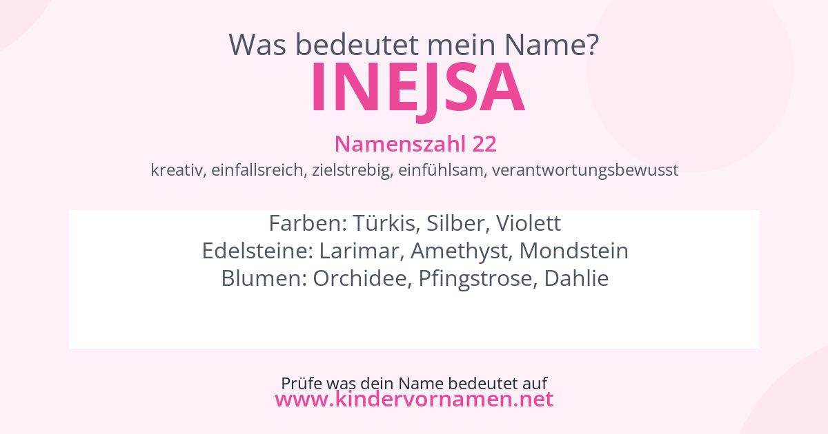 Was bedeutet der Name Inejsa?