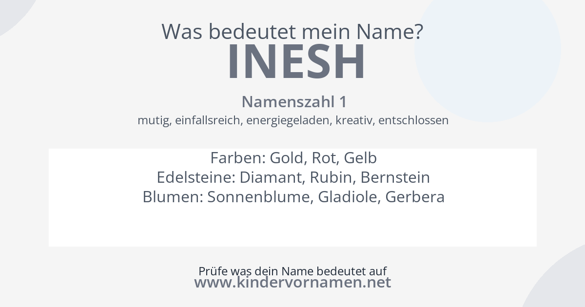 Was bedeutet der Name Inesh?