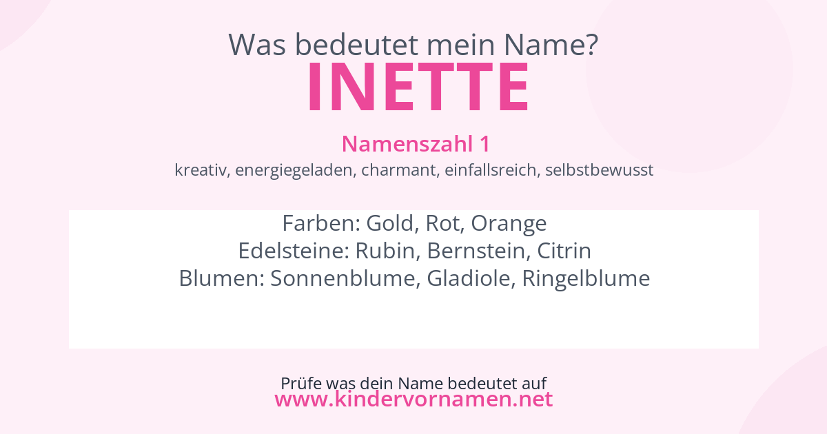 Was bedeutet der Name Inette?