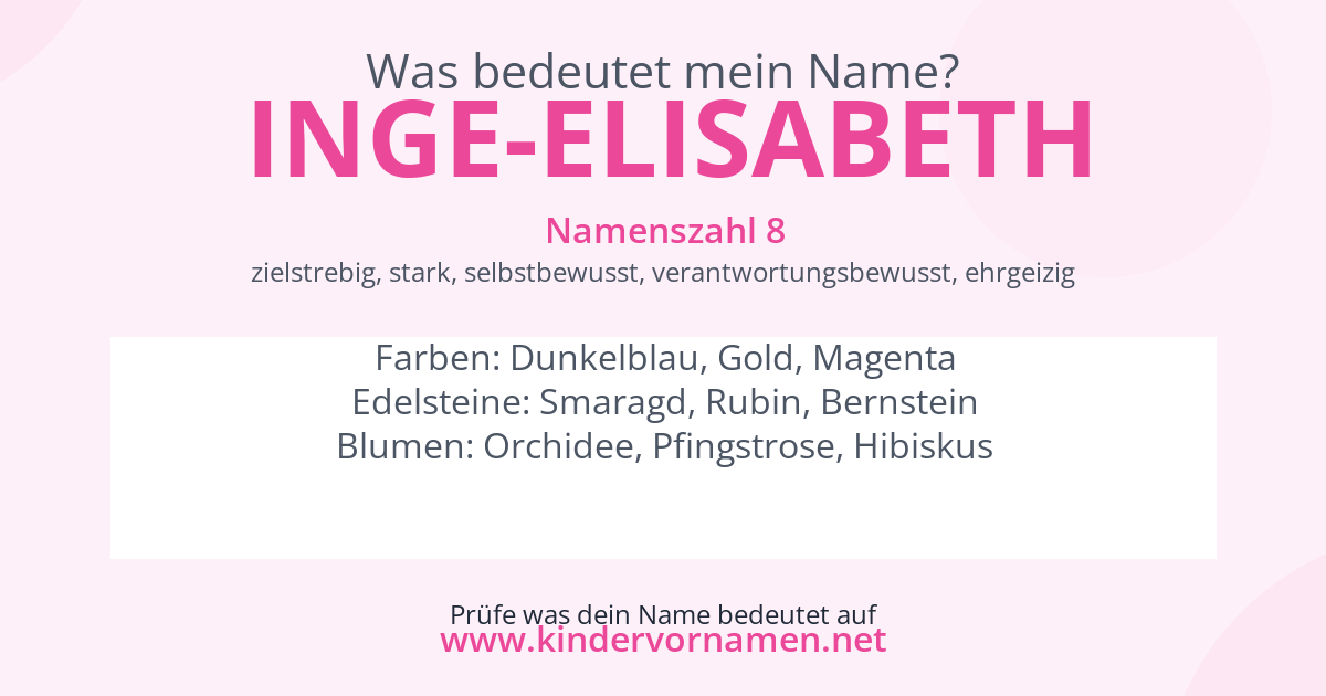 Was bedeutet der Name Inge-Elisabeth?