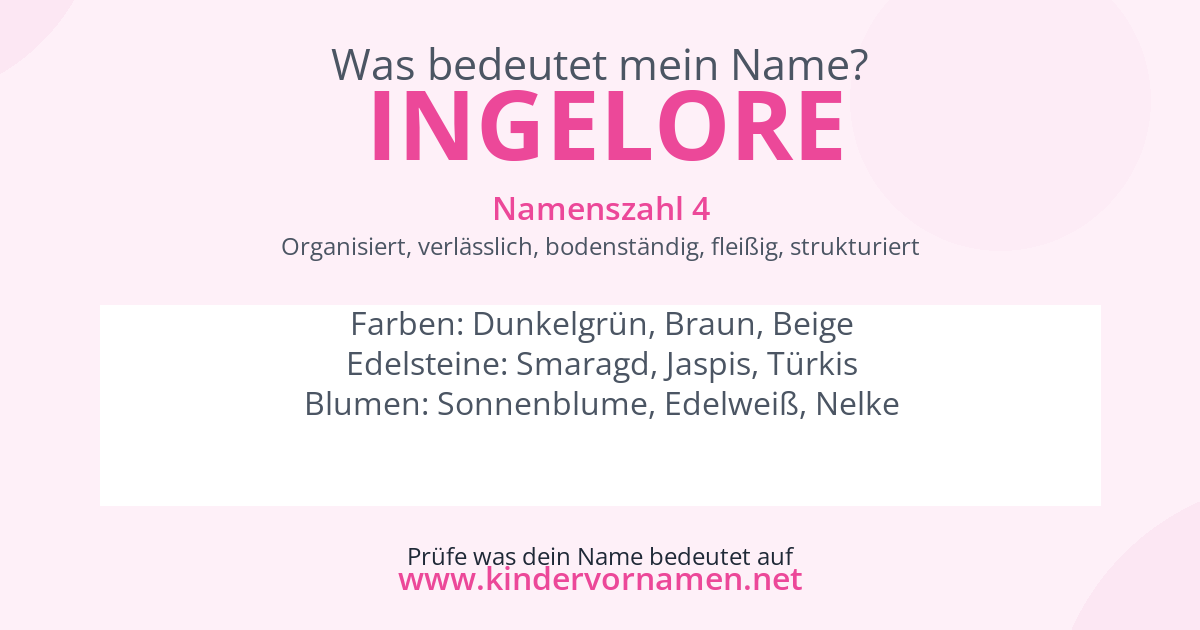 Was bedeutet der Name Ingelore?
