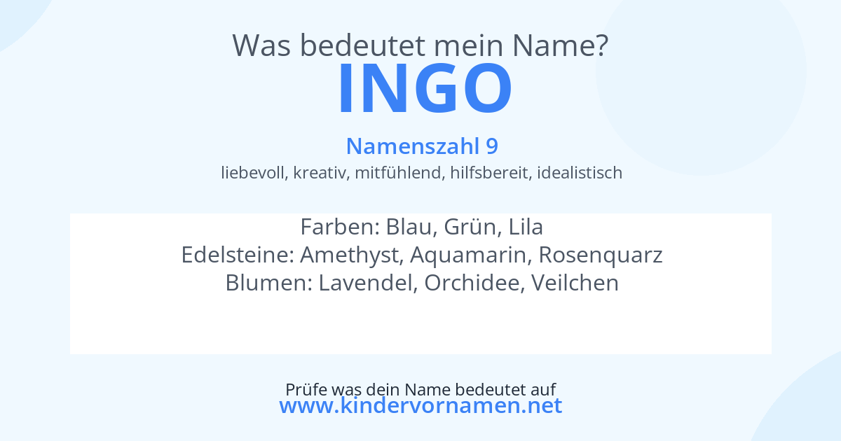 Was bedeutet der Name Ingo?