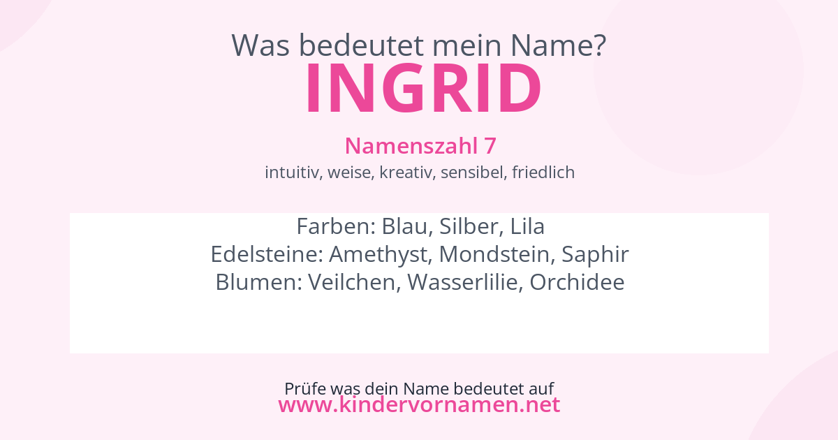 Was bedeutet der Name Ingrid?