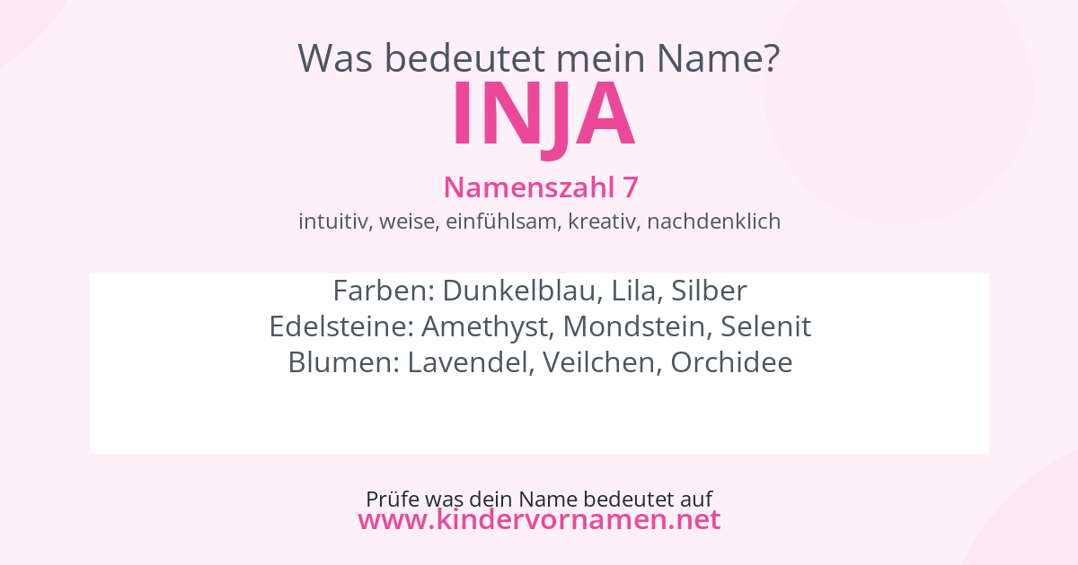 Was bedeutet der Name Inja?