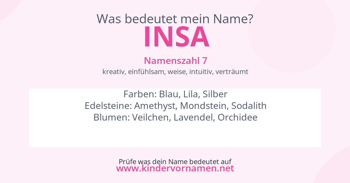 Was bedeutet der Name Insa?