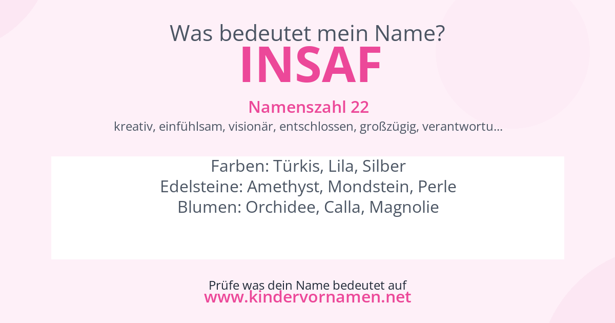 Was bedeutet der Name Insaf?