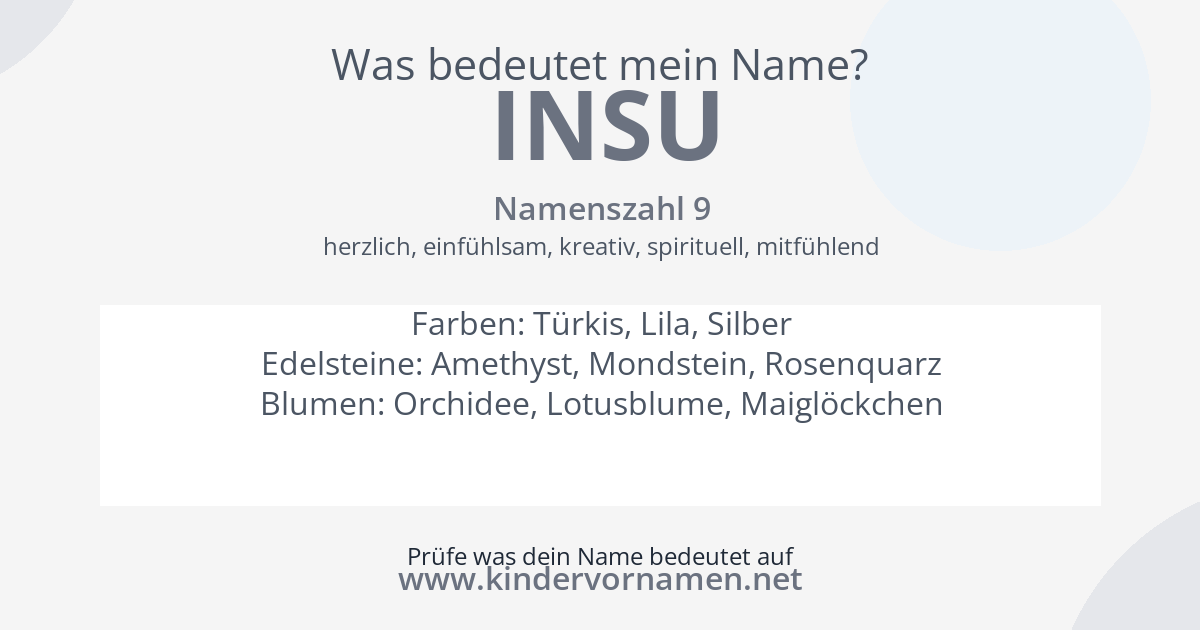Was bedeutet der Name Insu?