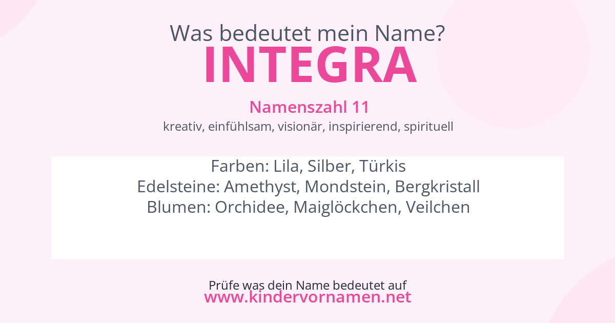 Was bedeutet der Name Integra?