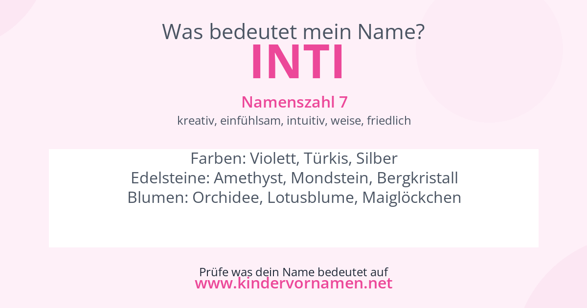 Was bedeutet der Name Inti?