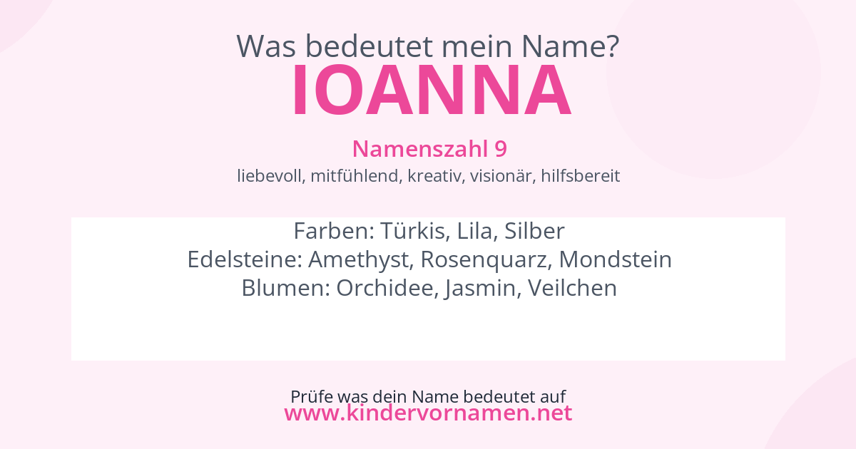Was bedeutet der Name Ioanna?