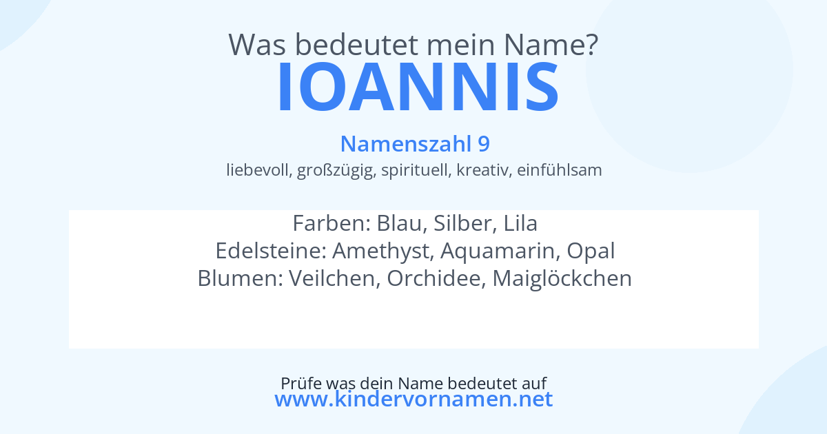Was bedeutet der Name Ioannis?