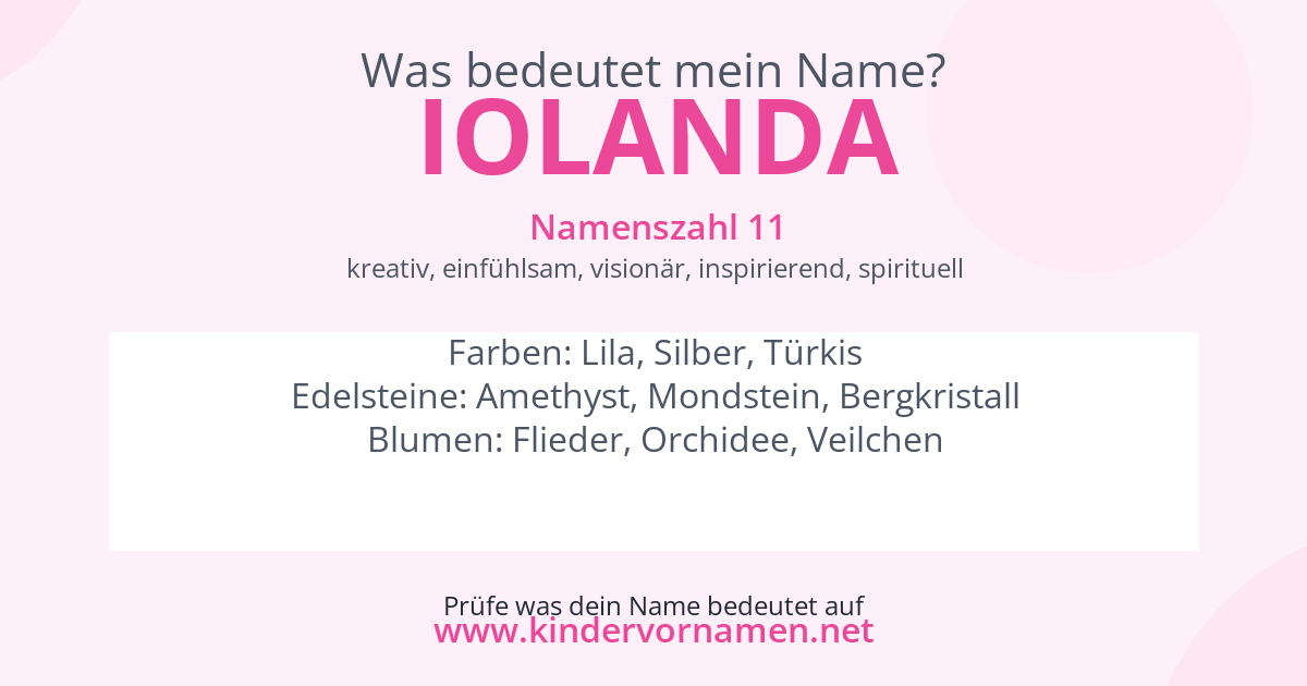Was bedeutet der Name Iolanda?