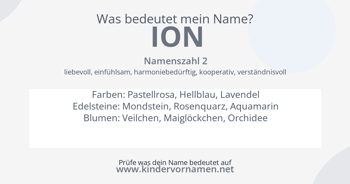 Was bedeutet der Name Ion?