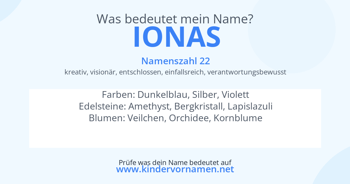 Was bedeutet der Name Ionas?