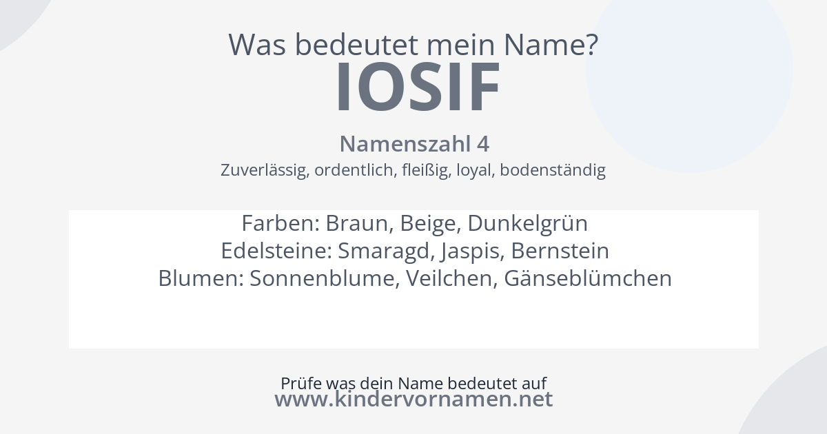 Was bedeutet der Name Iosif?