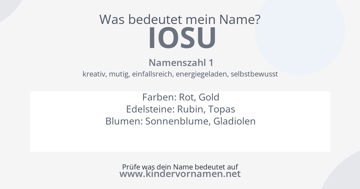 Was bedeutet der Name Iosu?
