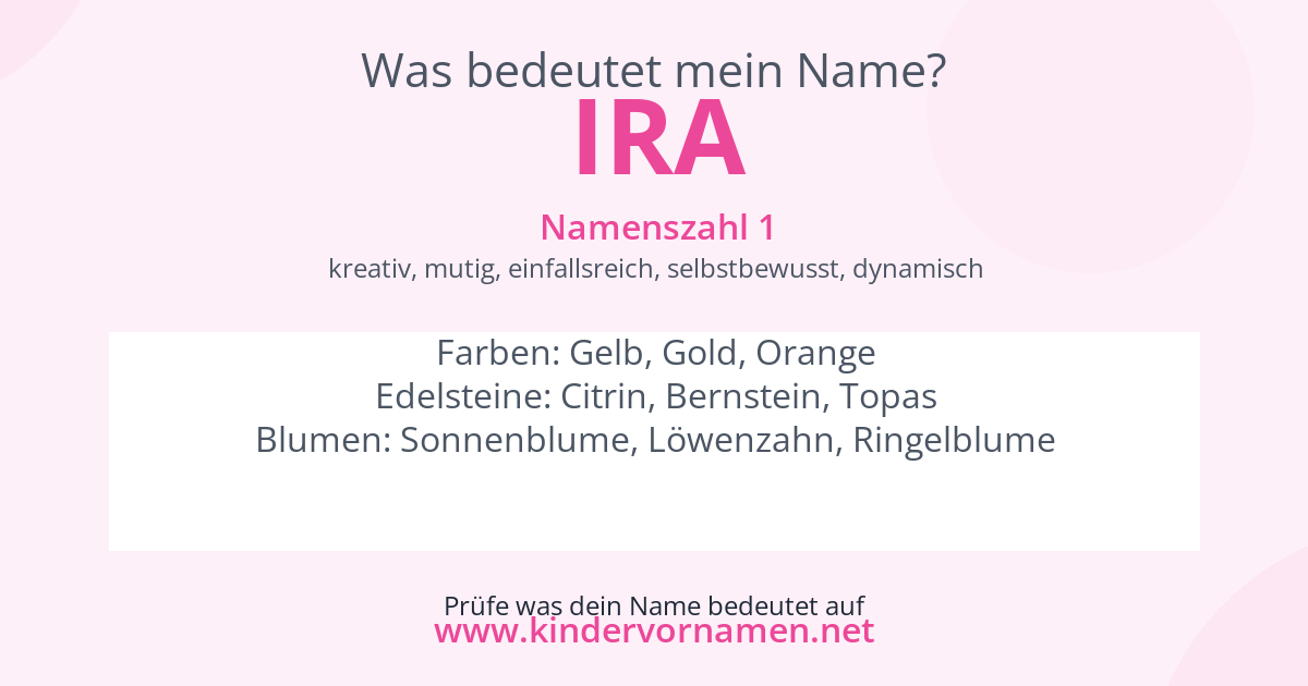 Was bedeutet der Name Ira?
