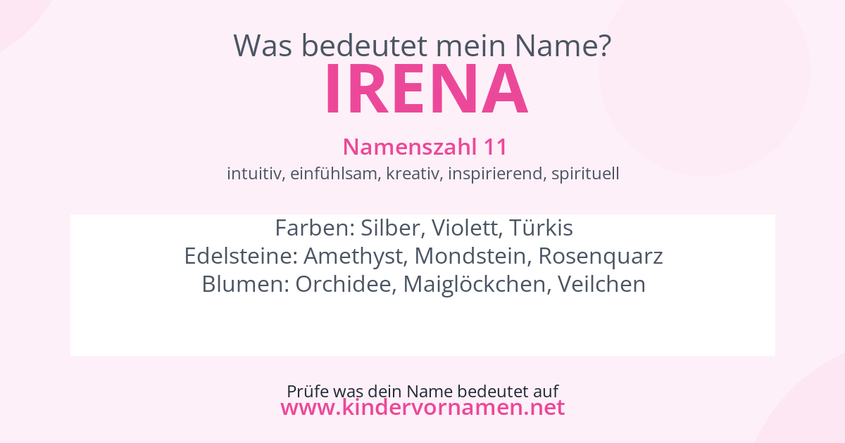 Was bedeutet der Name Irena?