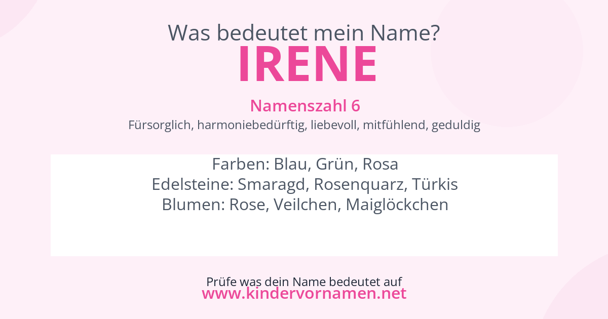 Was bedeutet der Name Irene?