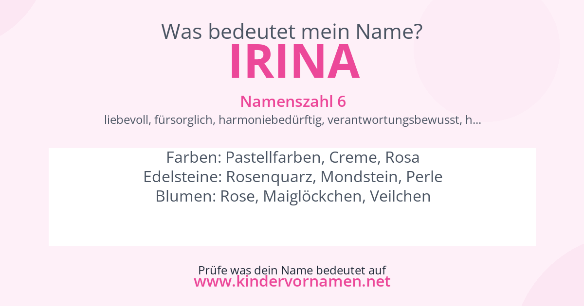 Was bedeutet der Name Irina?