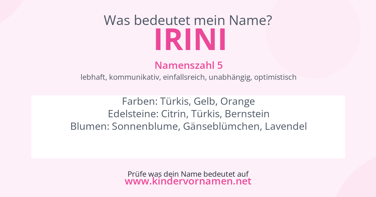 Was bedeutet der Name Irini?