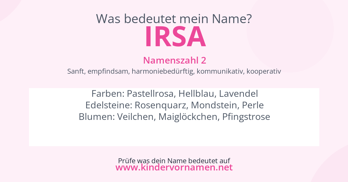 Was bedeutet der Name Irsa?