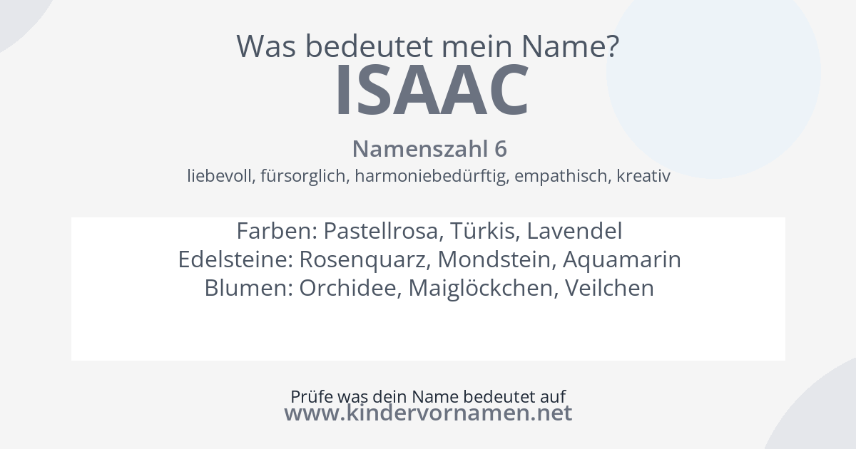 Was bedeutet der Name Isaac?