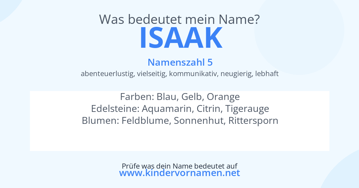 Was bedeutet der Name Isaak?