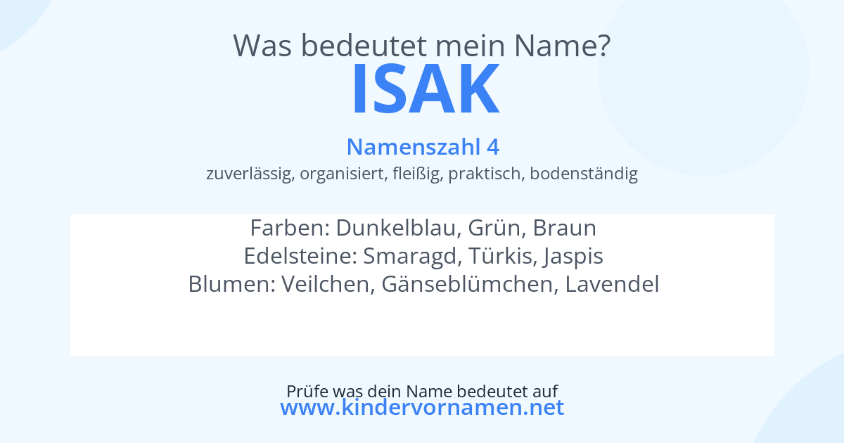 Was bedeutet der Name Isak?
