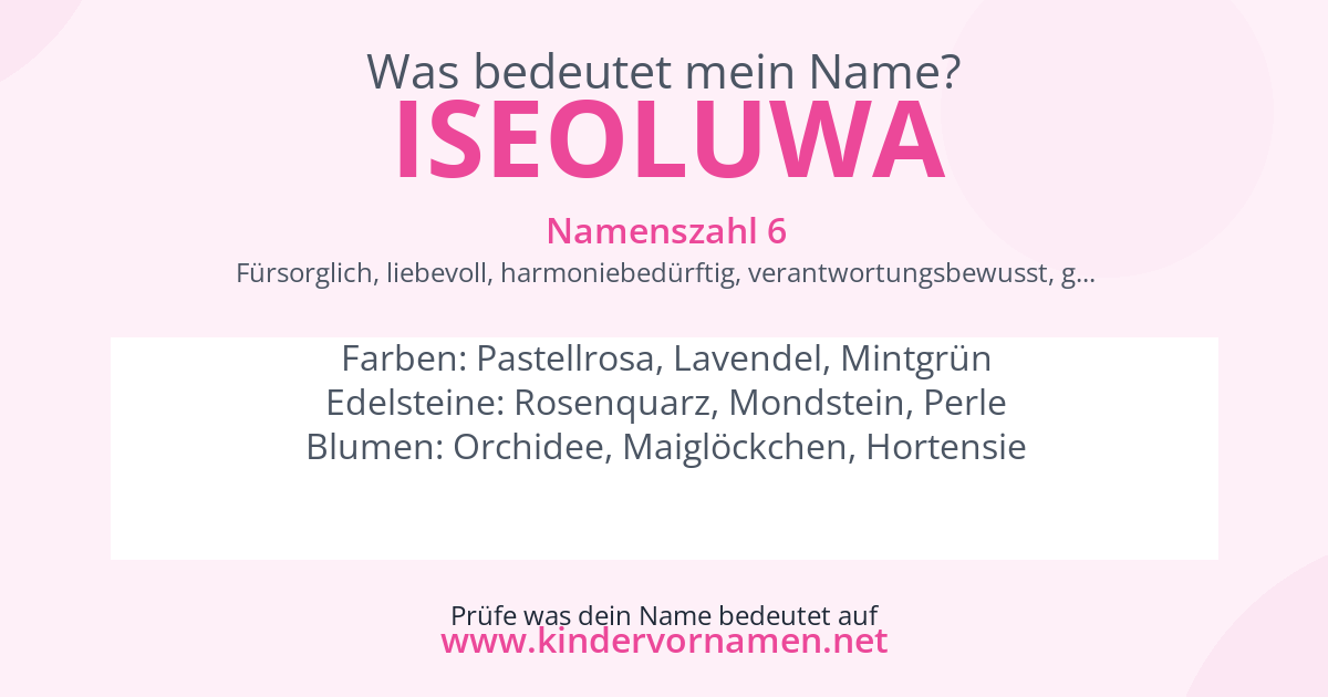 Was bedeutet der Name Iseoluwa?