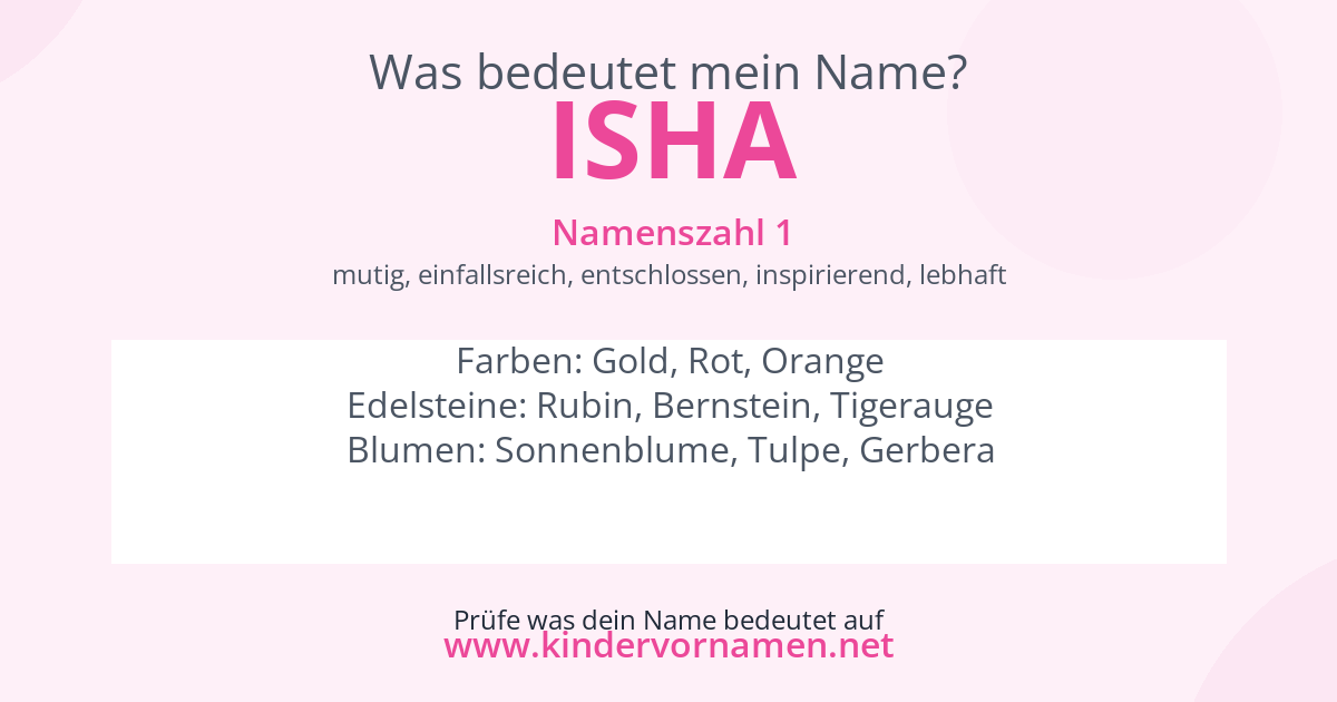 Was bedeutet der Name Isha?