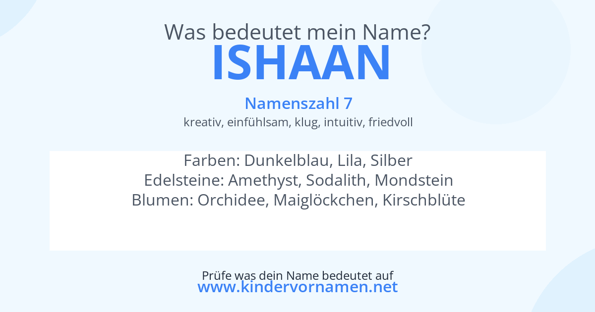 Was bedeutet der Name Ishaan?