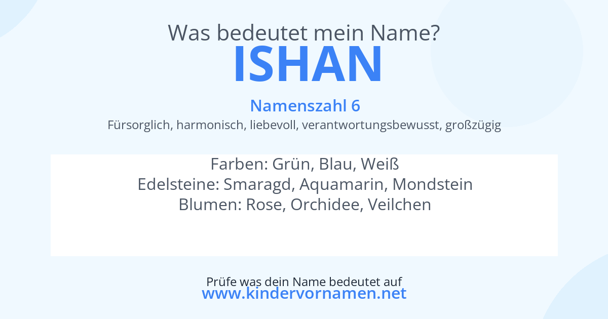 Was bedeutet der Name Ishan?
