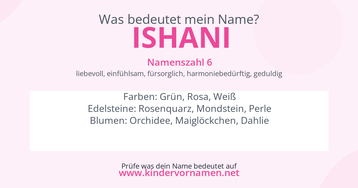 Was bedeutet der Name Ishani?