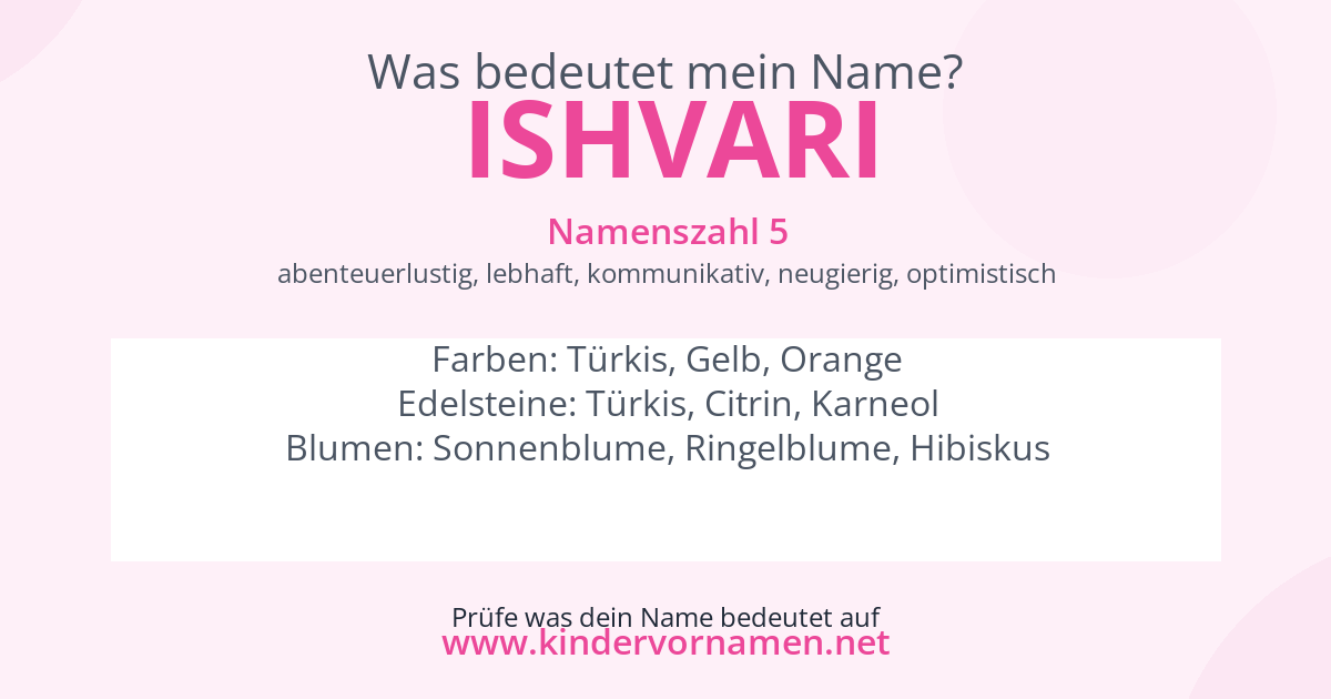 Was bedeutet der Name Ishvari?