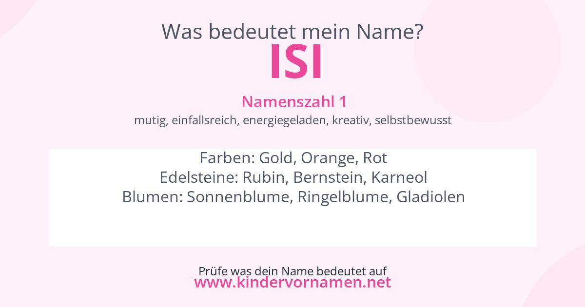 Was bedeutet der Name Isi?