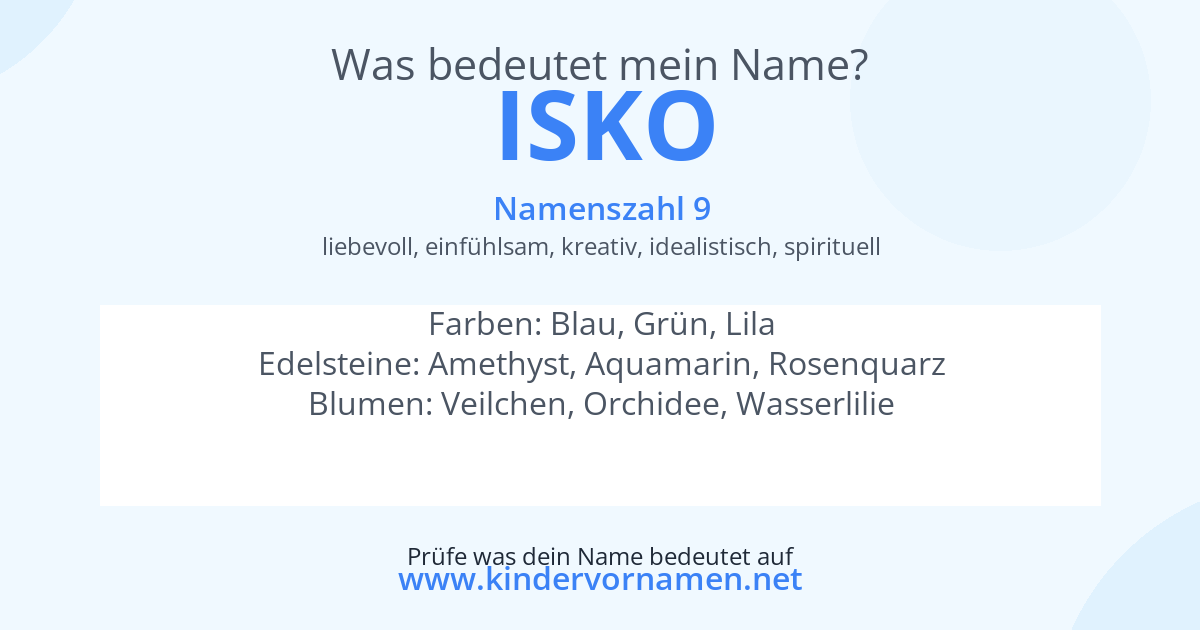 Was bedeutet der Name Isko?