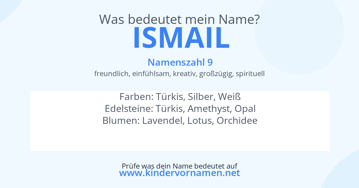Was bedeutet der Name Ismail?