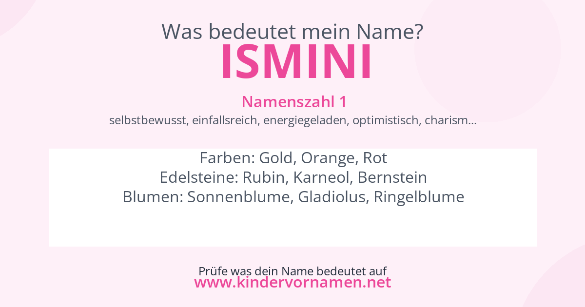 Was bedeutet der Name Ismini?