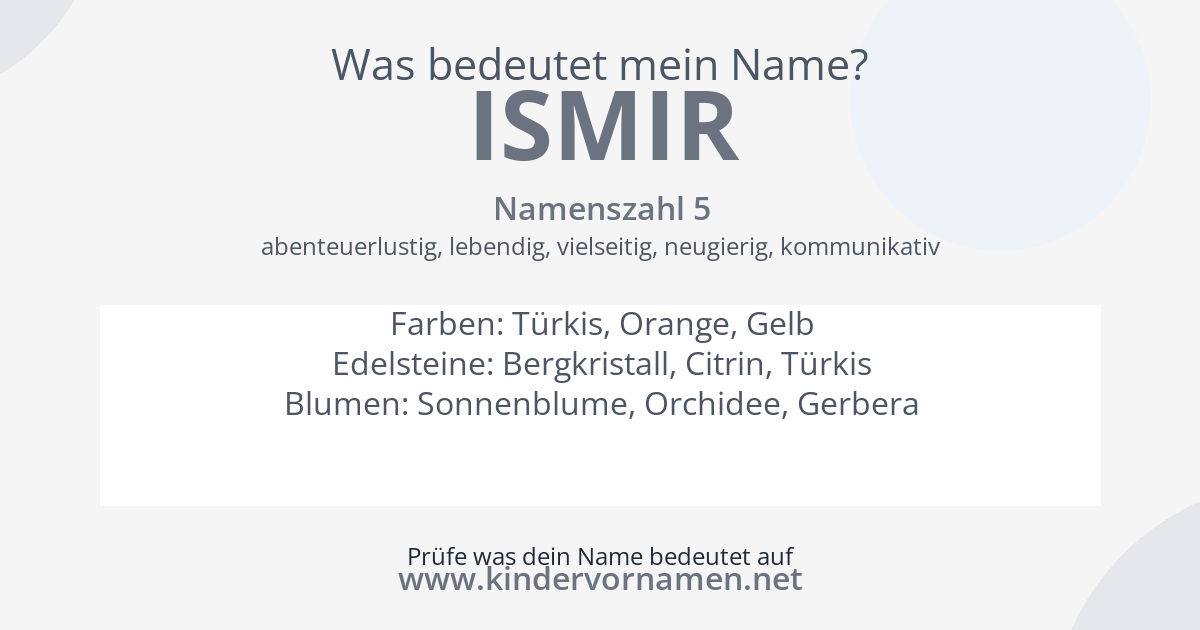 Was bedeutet der Name Ismir?