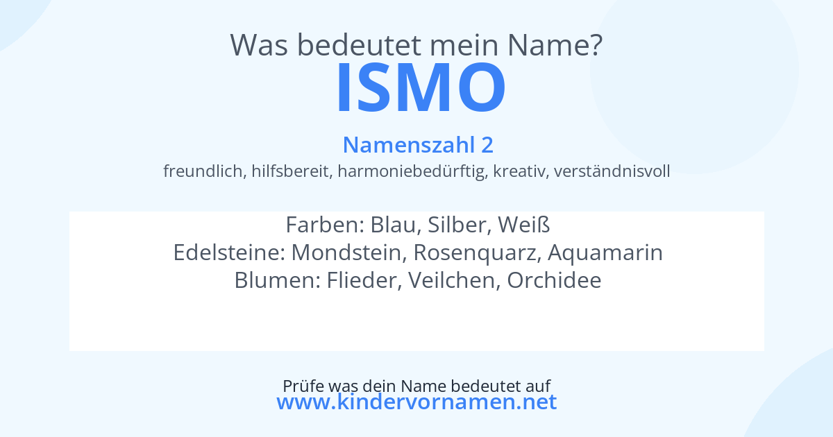 Was bedeutet der Name Ismo?