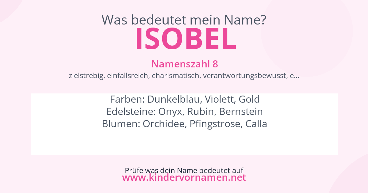 Was bedeutet der Name Isobel?