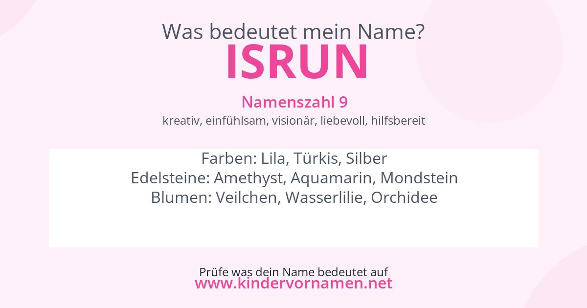 Was bedeutet der Name Isrun?