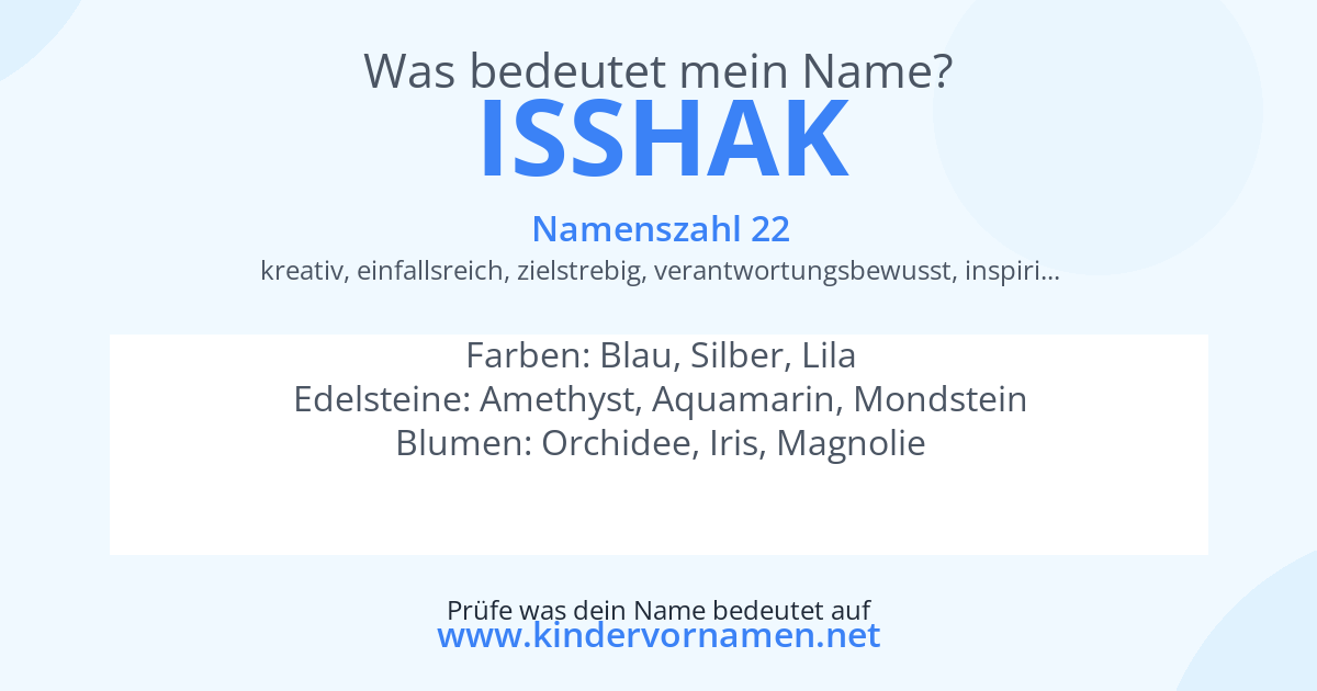 Was bedeutet der Name Isshak?