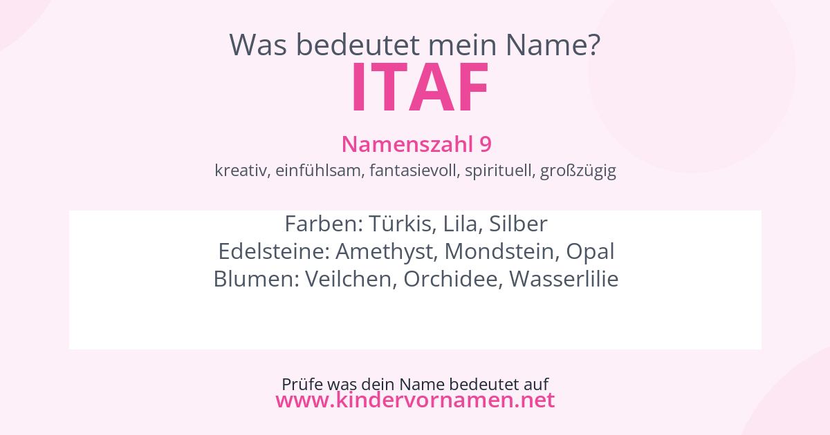 Was bedeutet der Name Itaf?