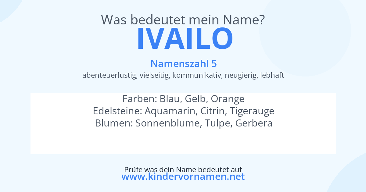 Was bedeutet der Name Ivailo?