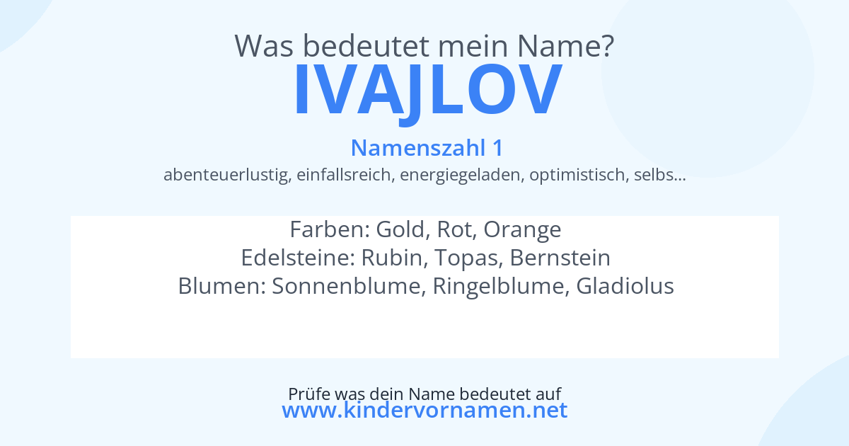Was bedeutet der Name Ivajlov?