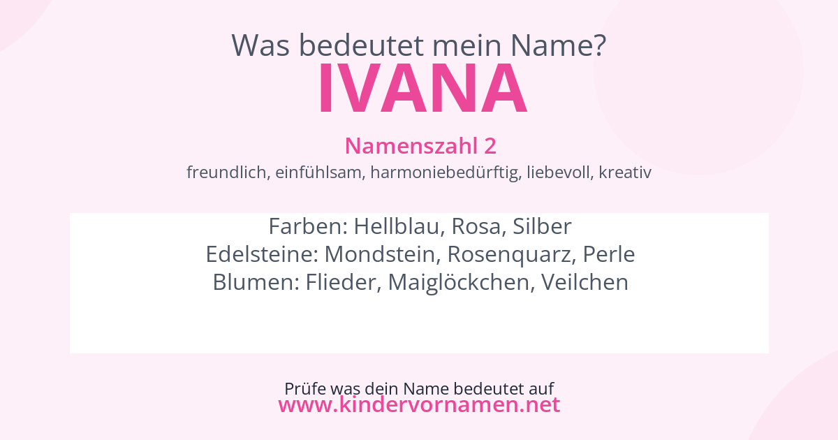 Was bedeutet der Name Ivana?