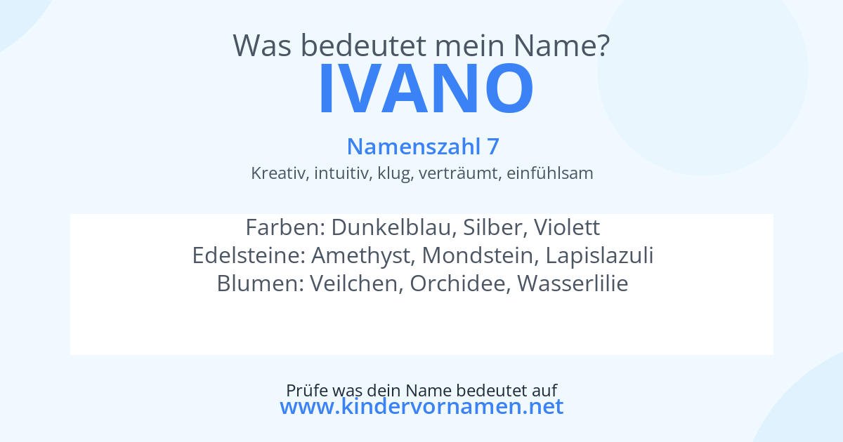 Was bedeutet der Name Ivano?